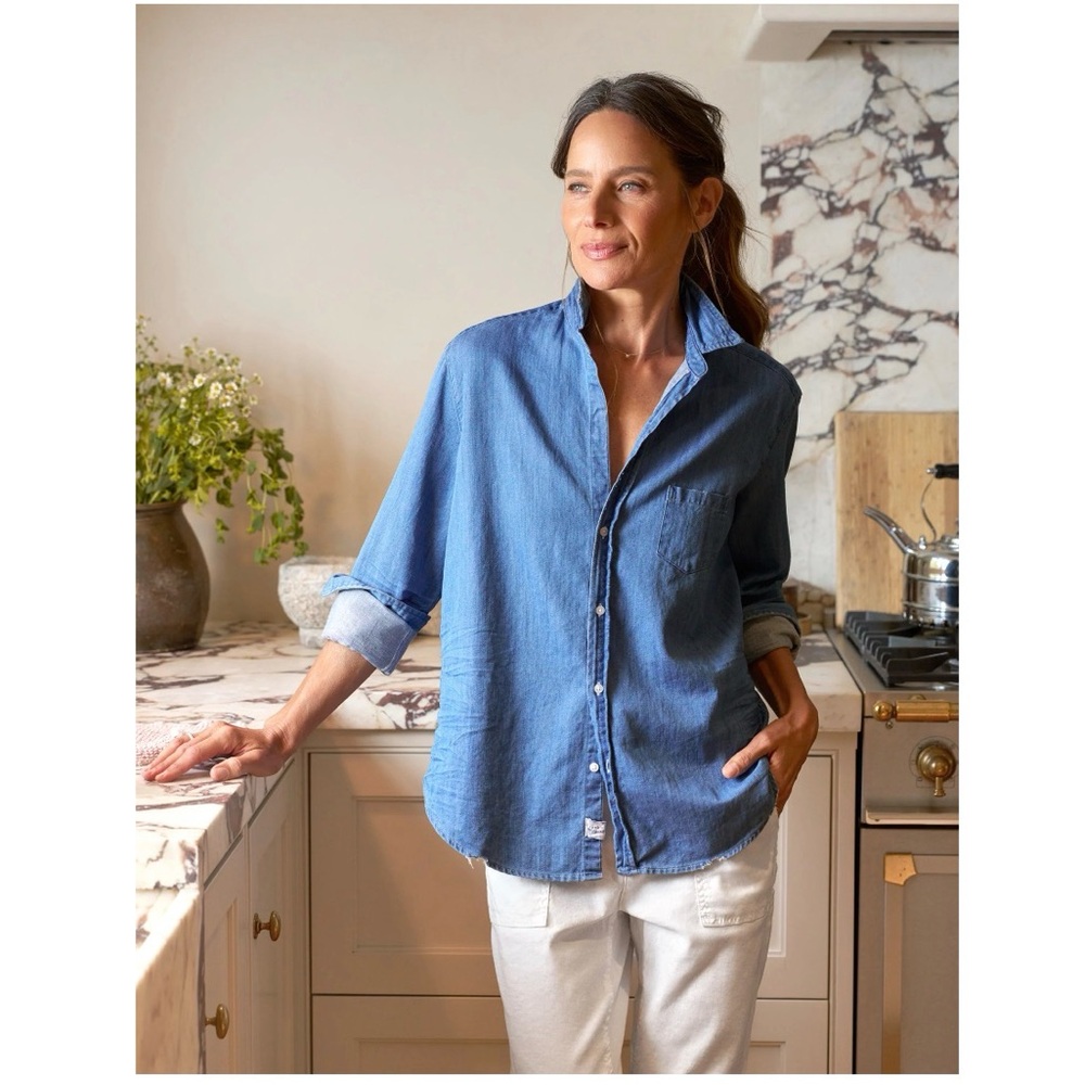 Frank & Eileen Famous Denim Shirt in Vintage Stonewashed Indigo